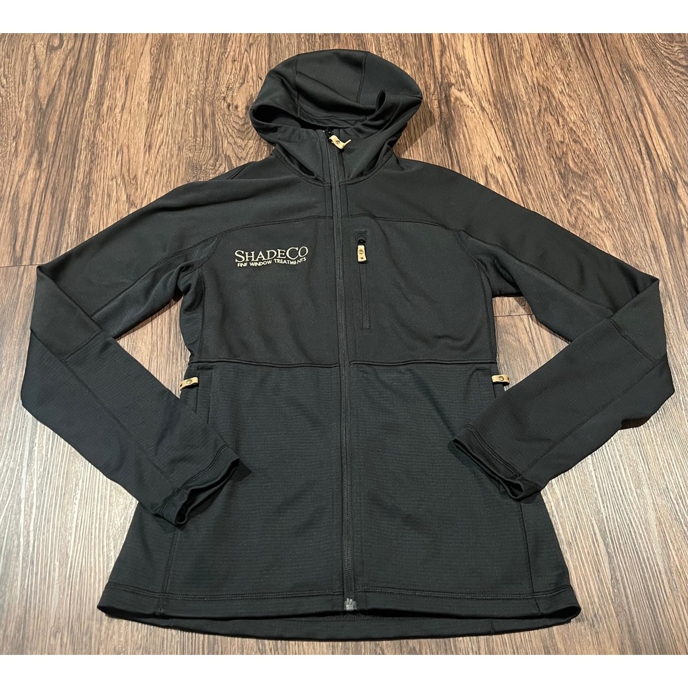 Fjallraven Abisko Trail Fleece Hoodie Womens Small Black Full Zip Jacket Logo